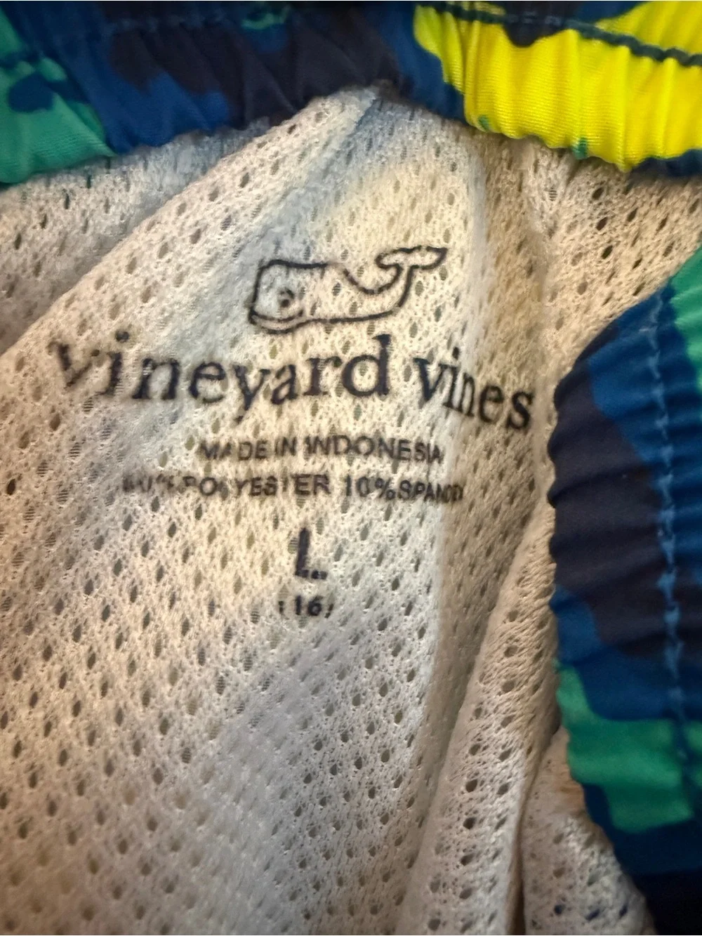 Vineyard Vines Blue, Teal & Yellow Camouflage Swim Trunks